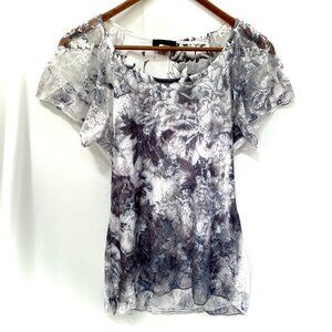 Vintage Y2K Brittany Black Womens Mesh Top Sz Small Fairy Whimsigoth Grunge 90s